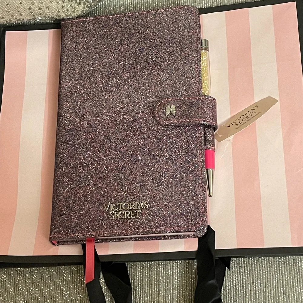 Victoria's Secret Pink Sparkle Angel Journal Diary W/ Sparkle Pen Note Pad